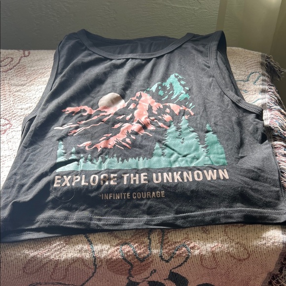 SHEIN Tops - #1021+Black Graphic Tank Top